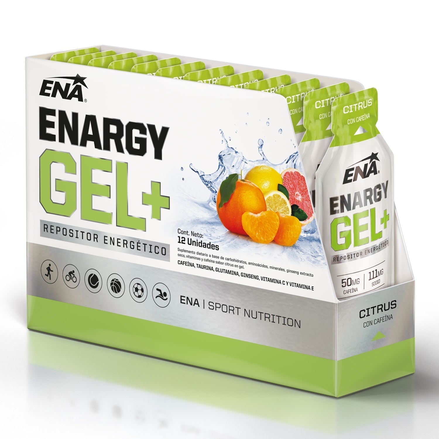Enargy Gel+  Con Cafeína 12 Unidades