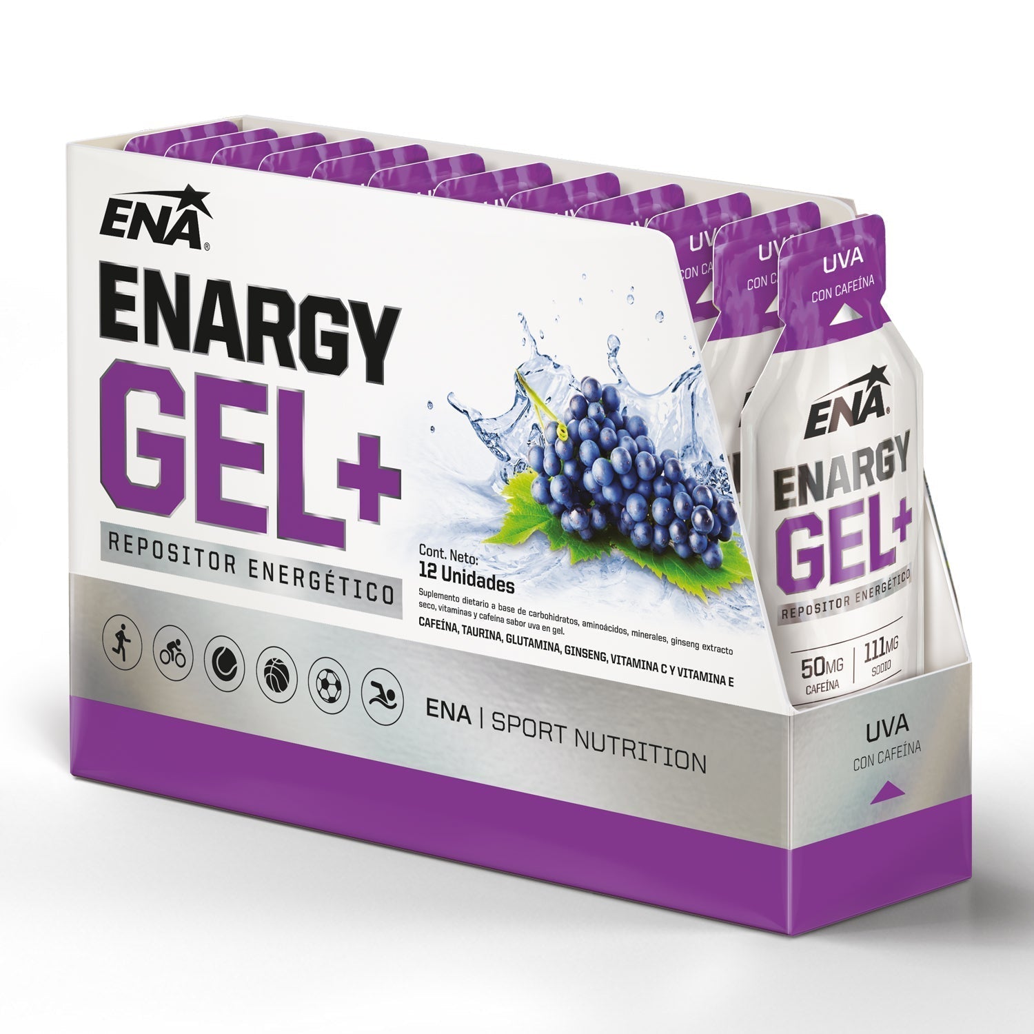 Enargy Gel+  Con Cafeína 12 Unidades
