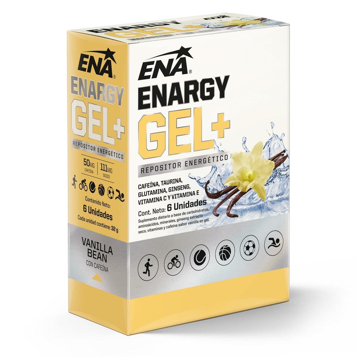 Enargy Gel+  Con Cafeína 6 Unidades