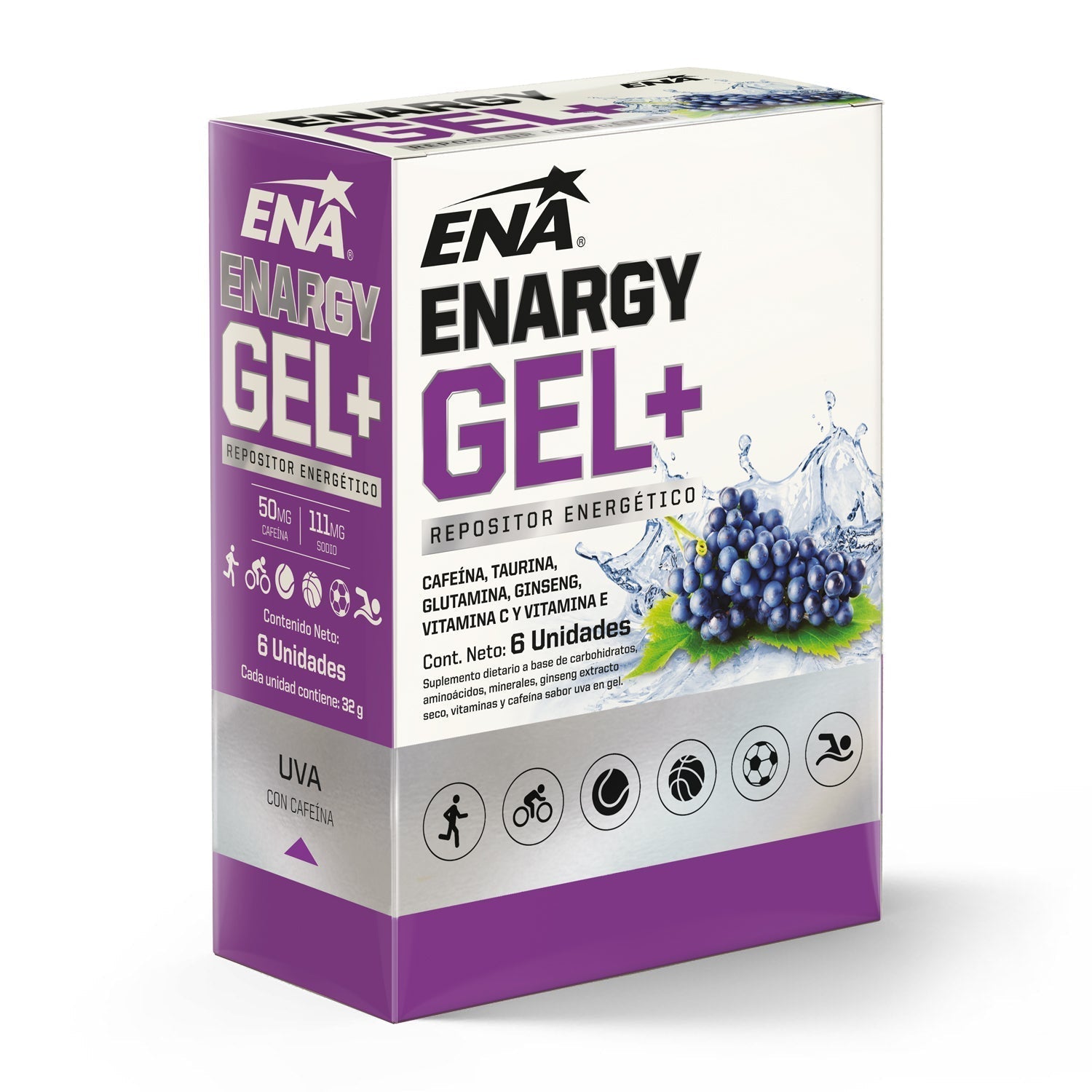 Enargy Gel+  Con Cafeína 6 Unidades